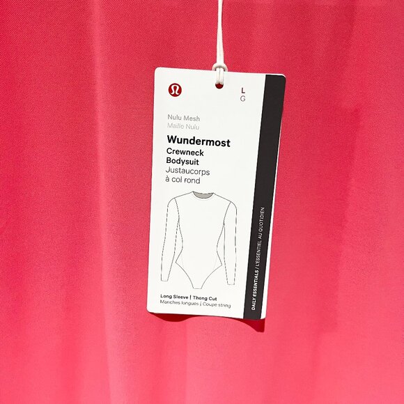 Sz L Lululemon Wundermost Nulu Mesh Long-Sleeve Crewneck Bodysuit - Picture 6 of 8